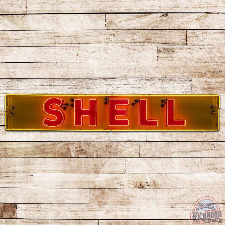 Shell Gasoline Embossed SS Porcelain Neon Sign