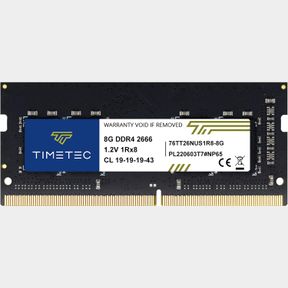 TIMETEC 8GB DDR4 2666MHZ (DDR4-2666) PC4-21300 ((PC4-2666V) NON-ECC UNBUFFERED 1.2V CL19 1RX8 SINGLE RANK 260 PIN SODIMM LAPTOP NO