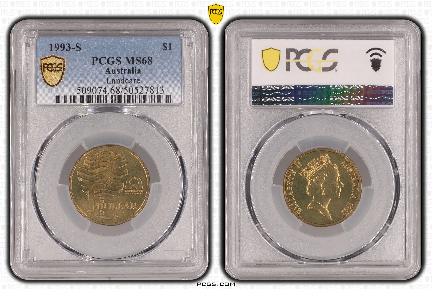 Landcare, POP 2/0, One Dollar, 1993-S, PCGS MS68