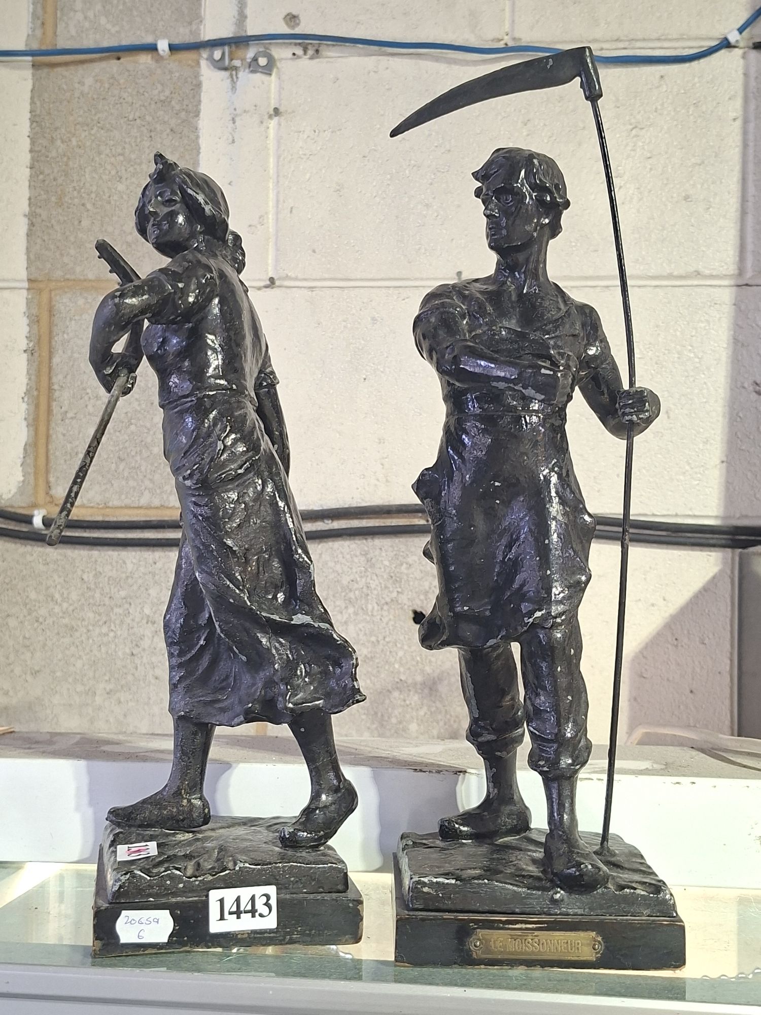 1443 · A PAIR OF HARVEST WARE STATUES