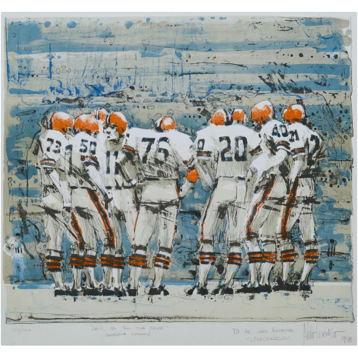 Aldo Luongo ''Let's Go for the Bomb'' (Cleveland Browns) 1978 Lithograph