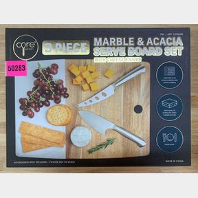 CORE KITTCHEN MARBLE AND ACACIA SERVE BOARD SET