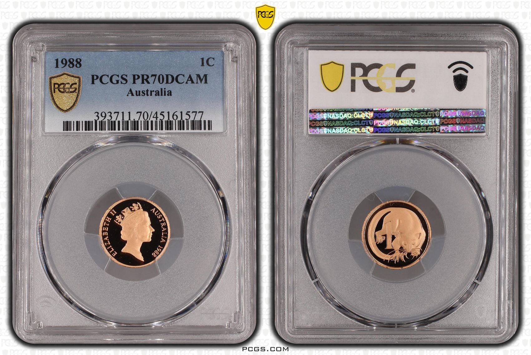 Elizabeth II, One Cent, 1988, PCGS PR 70DCAM