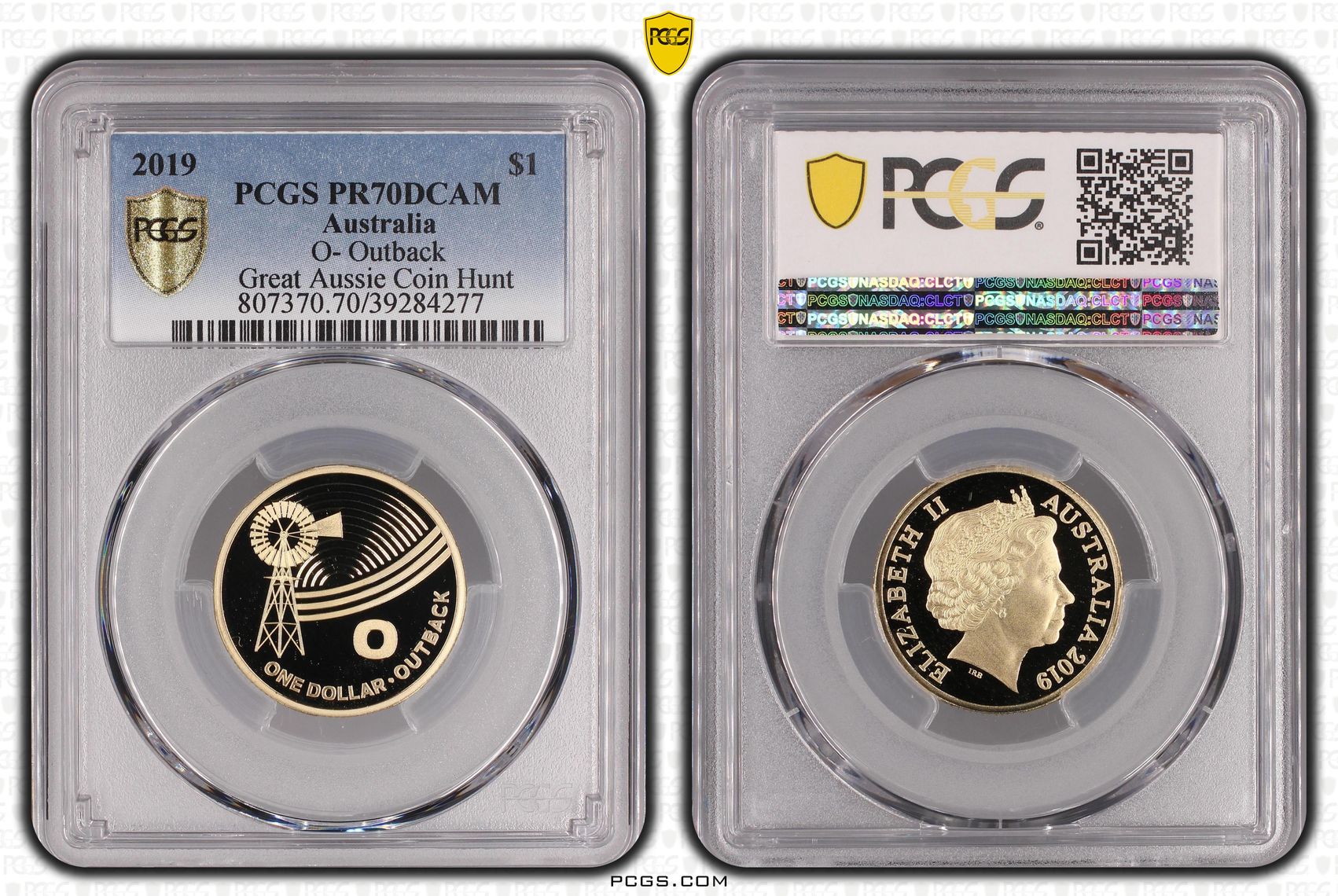 O- Outback Great Aussie Coin Hunt, POP 10/0, One Dollar, 2019, PCGS PR70DCAM