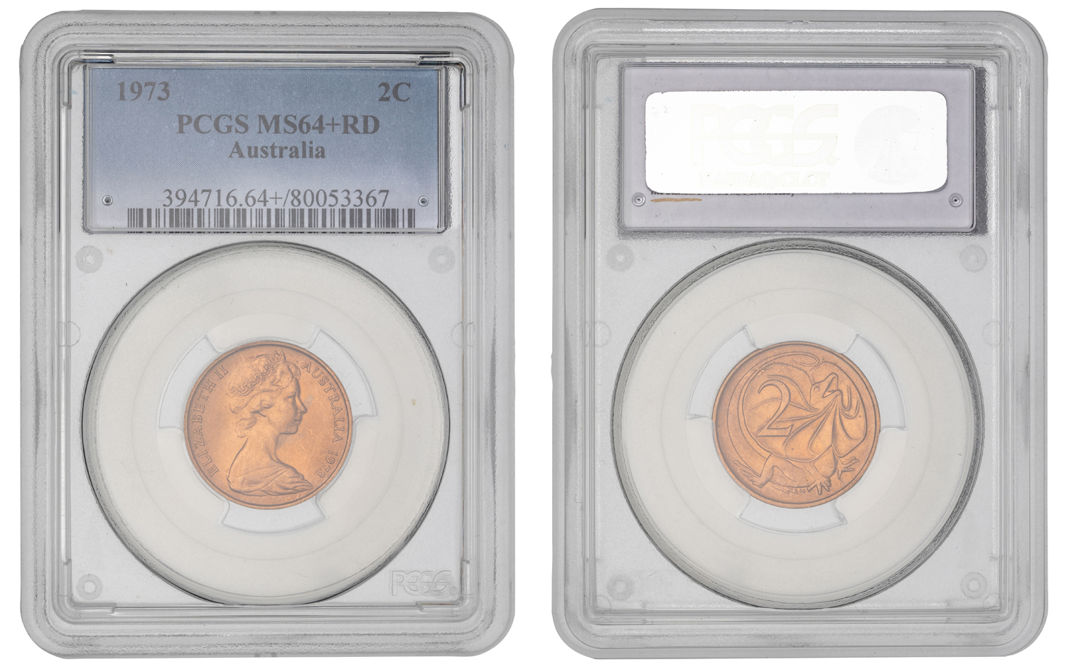 Elizabeth II, Two Cent, 1973, PCGS MS64+RD