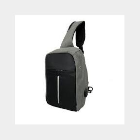 Anti-Theft Crossbody Bag with USB Charging Port - Grey-50582/1783 B4(S4)
