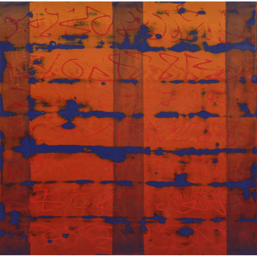 Chris Kelly ''Love Letter'' 2004 Encaustic on Panel 24''x24''