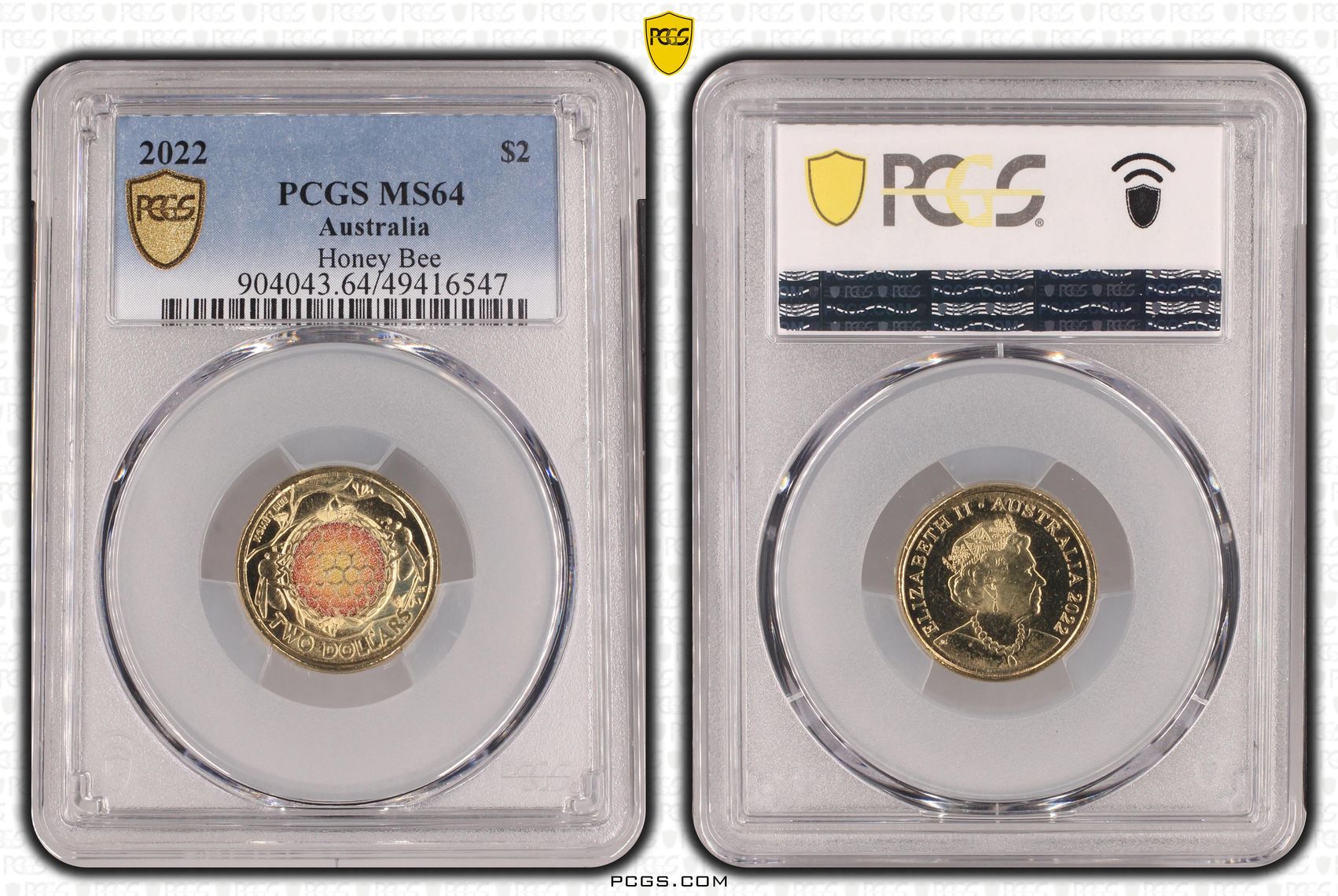 Honey Bee Colorized , Two Dollar, 2022, PCGS MS64
