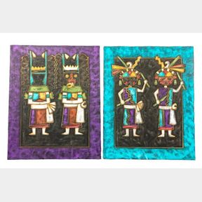 Two Hopi Paintings By Kevin Horace Quannie