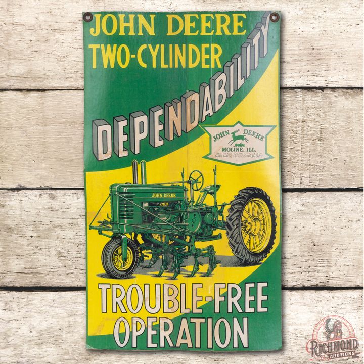 John Deere Two-Cylinder Model A w/ Cultivator Cardboard Poster