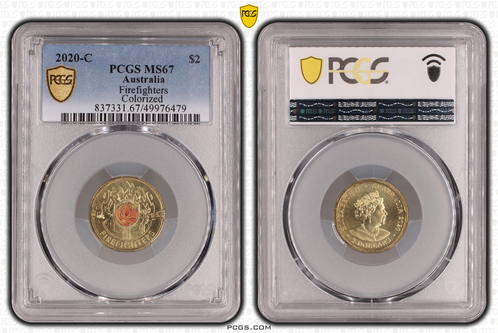 460 · Firefighters Colorized , Two Dollar, 2020-C, PCGS MS67