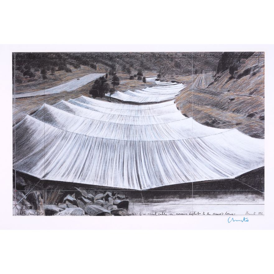 Christo and Jeanne-Claude ‘Over the River, Project for Colorado, The Arkansas River - seen from above’