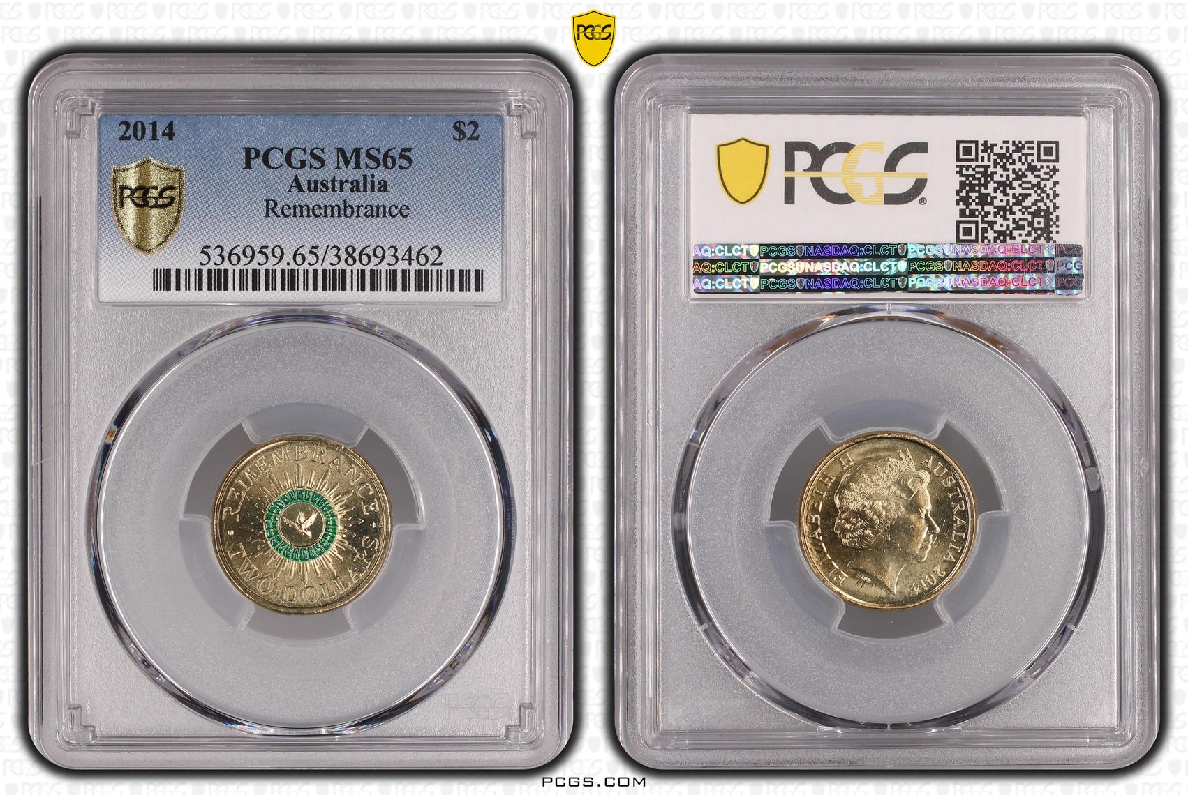 Remembrance - Colorized, Two Dollar, 2014, PCGS MS65
