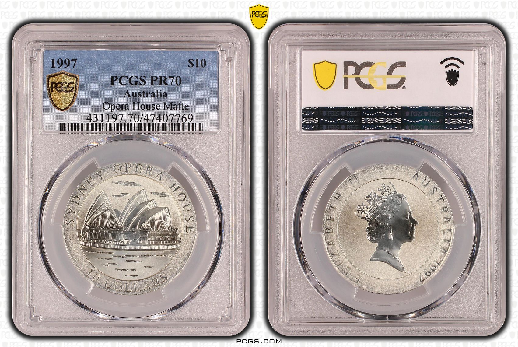 Elizabeth II, Opera House, Pop 6/0, Ten Dollar, 1997, PCGS PR70