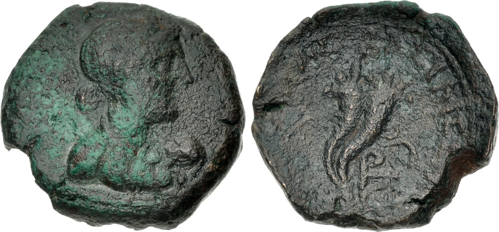 PTOLEMAIC KINGS of EGYPT. Kleopatra VII Thea Neotera, with Ptolemy XV ...