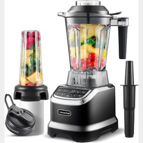 AMZCHEF SMOOTHIE BLENDER FOR 2 BLEND WAY, 1800W HIGH SPEED BLENDERS FOR SMOOTHIES WITH 3 SPEED CONTROL AND 4 PRESET PROGRAM, 1.85L