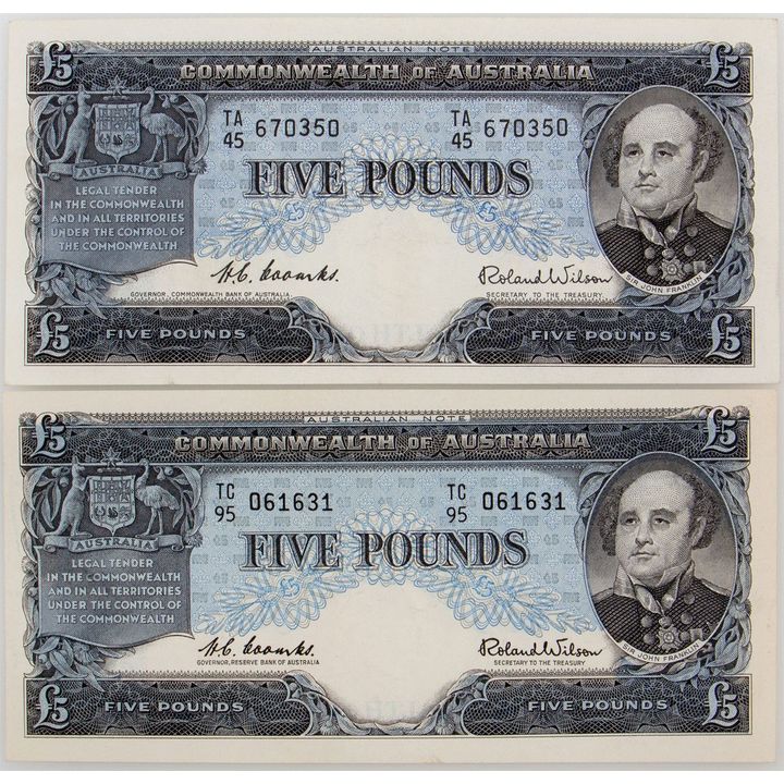 Coombs/Wilson, Five Pounds, 1954 - 1960, gVF - EF