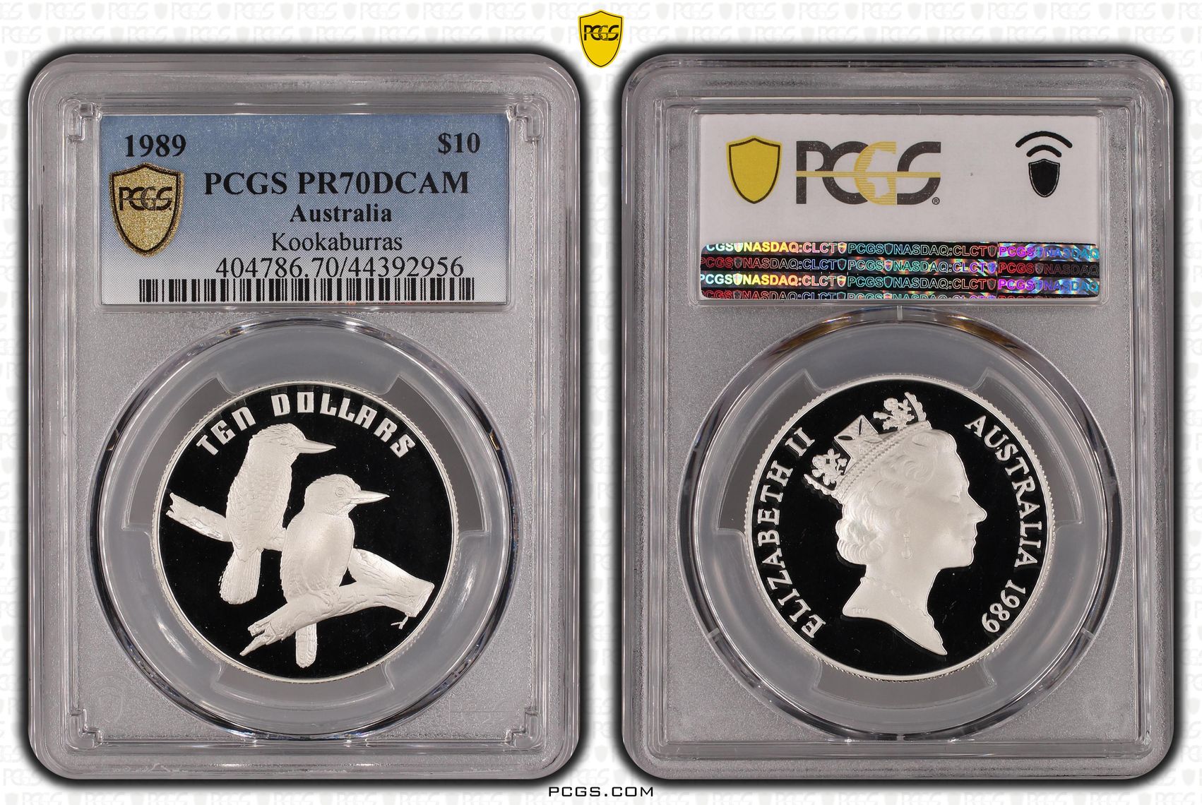 1989 Australia Ten Dollar, $10 Proof Kookaburras PCGS - PR70DCAM POP 5/0 -956