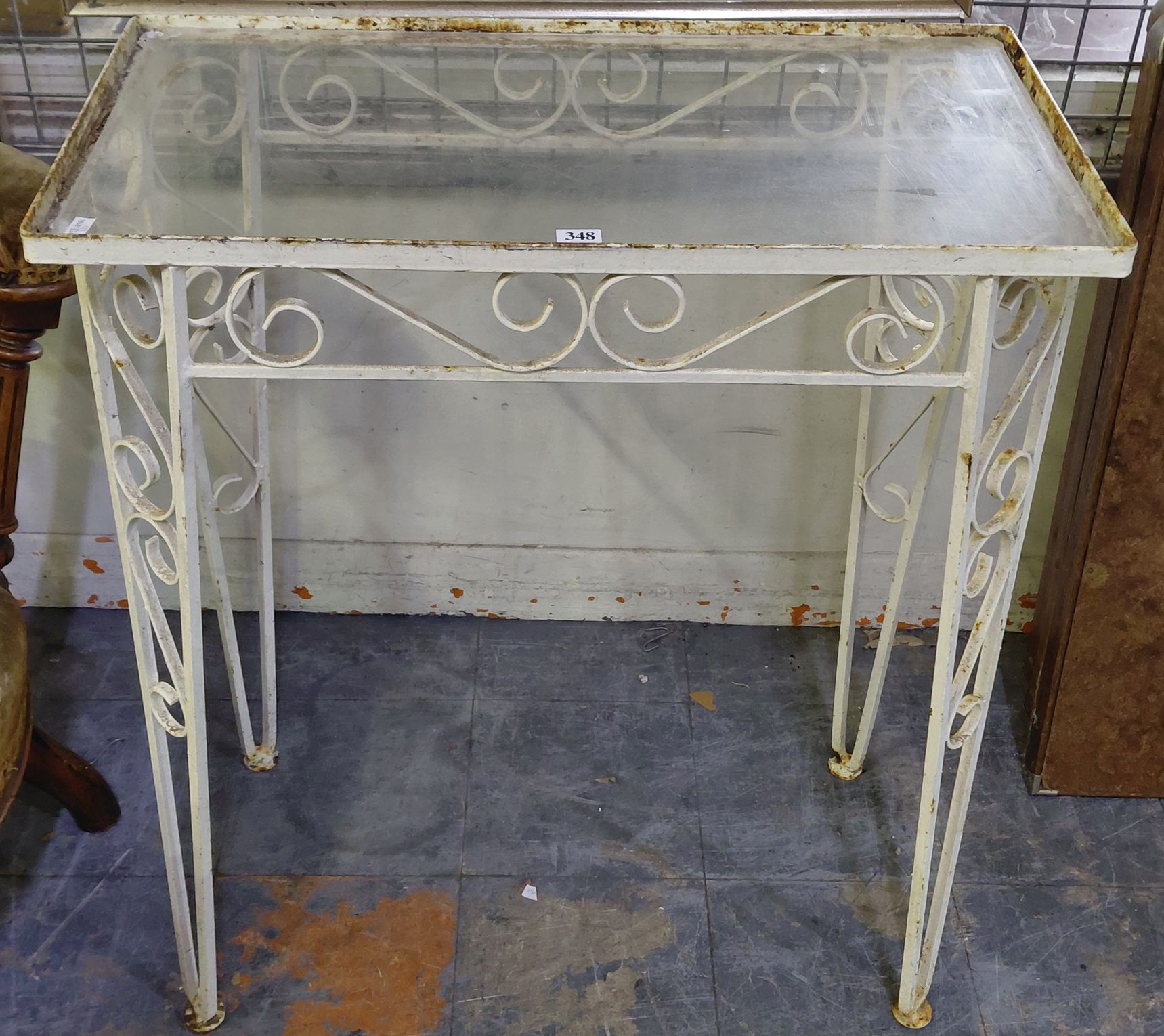 348 · VINTAGE WROUGHT IRON TABLE