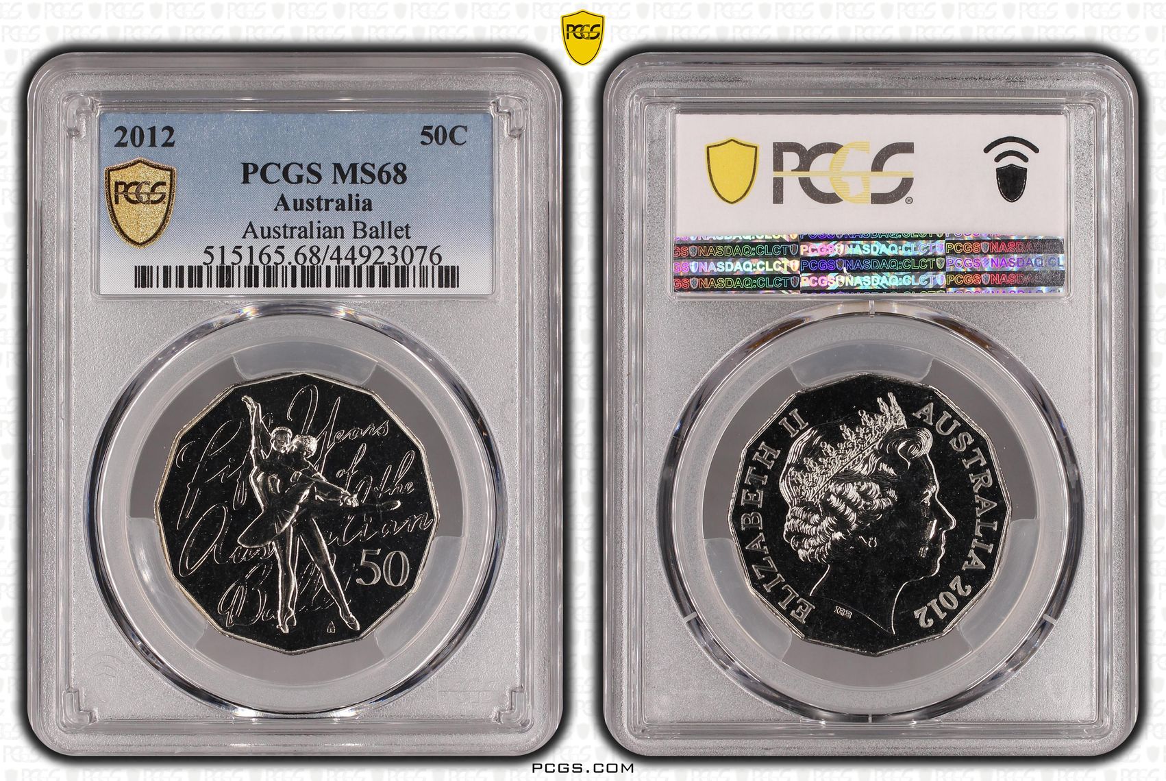 2012 Australia Fifty Cent, 50c Australian Ballet PCGS - MS68 -076
