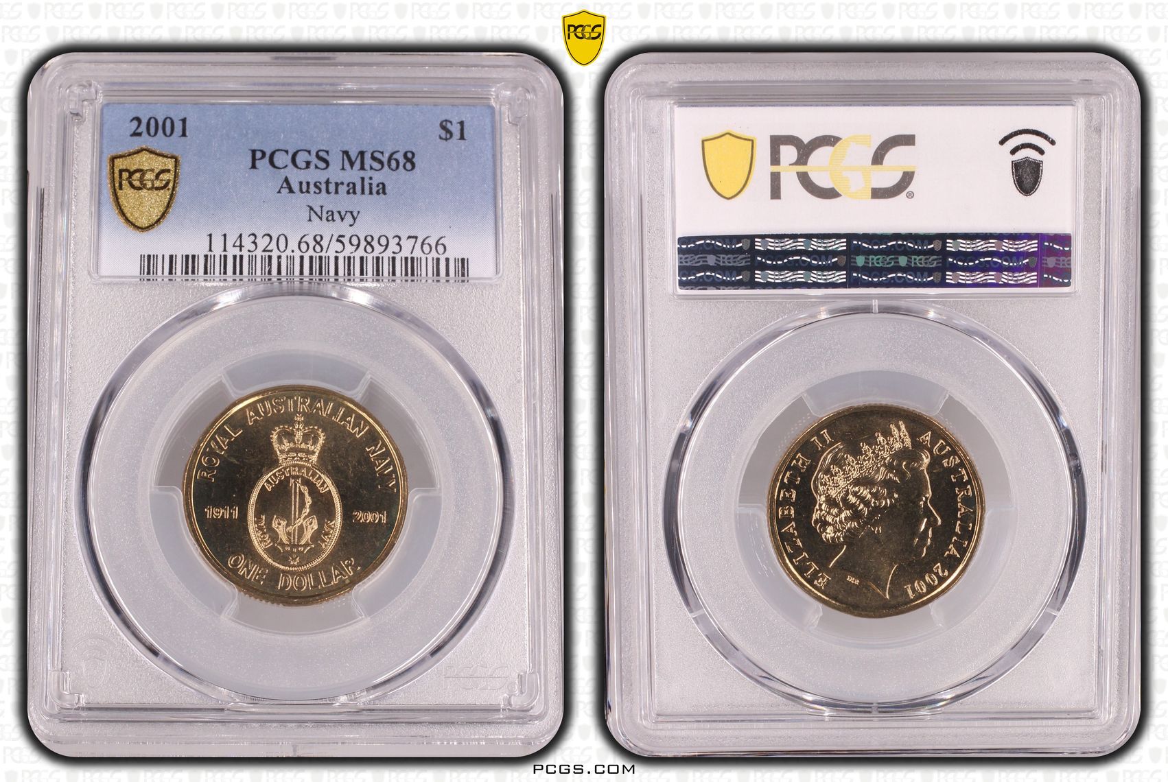 Navy, POP 13/0, One Dollar, 2001, PCGS MS68