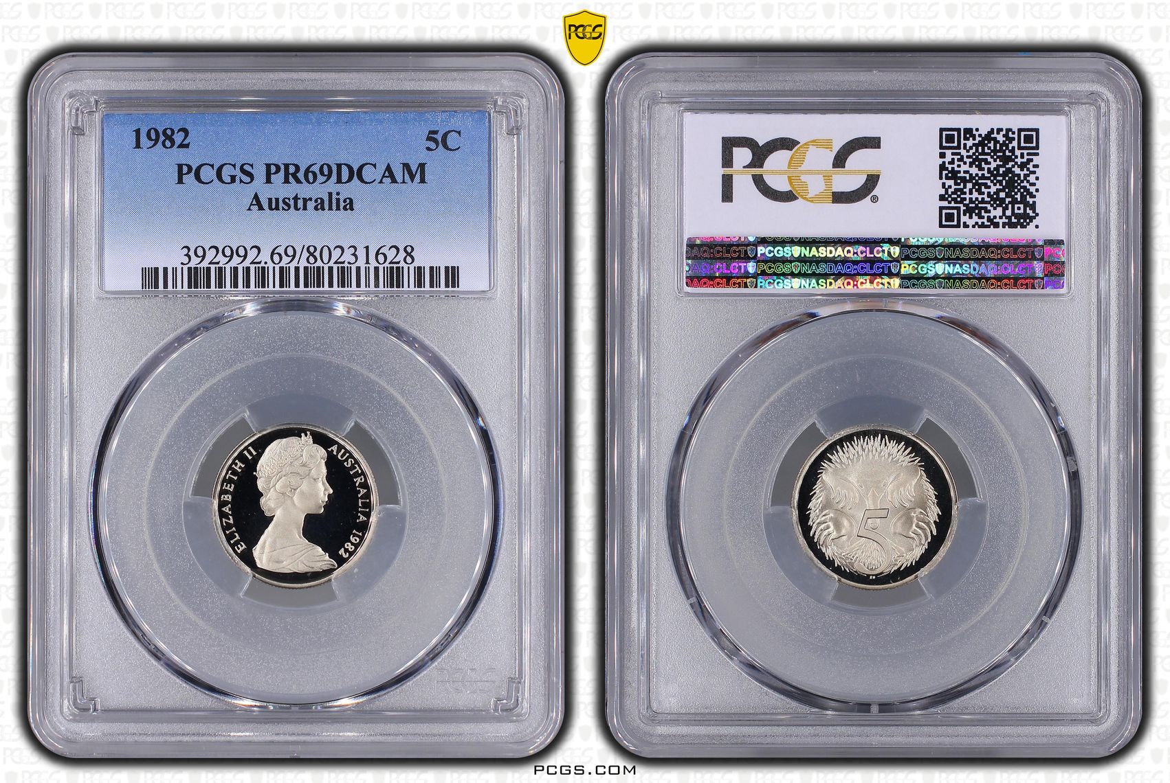 Elizabeth II, , Five Cent, 1982, PCGS PR69DCAM