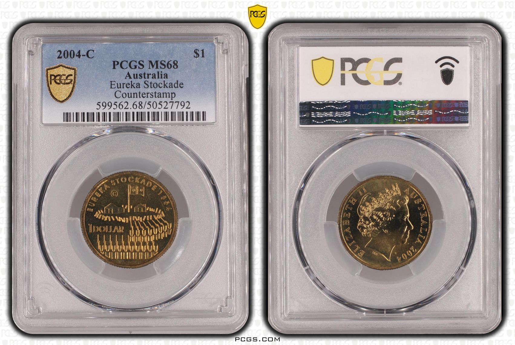 Eureka Stockade, POP 10/0, One Dollar, 2004-C, PCGS MS68