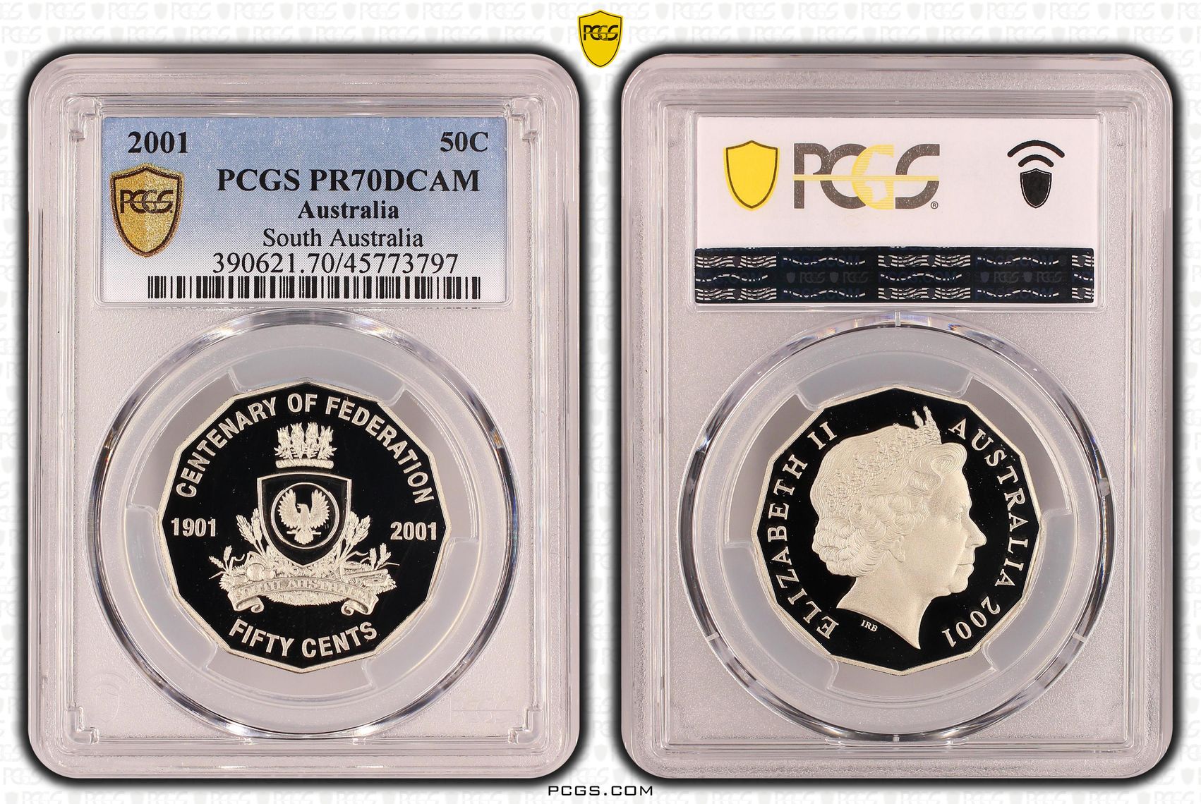 Elizabeth II, South Australia, Fifty Cent, 2001, PCGS PR 70DCAM