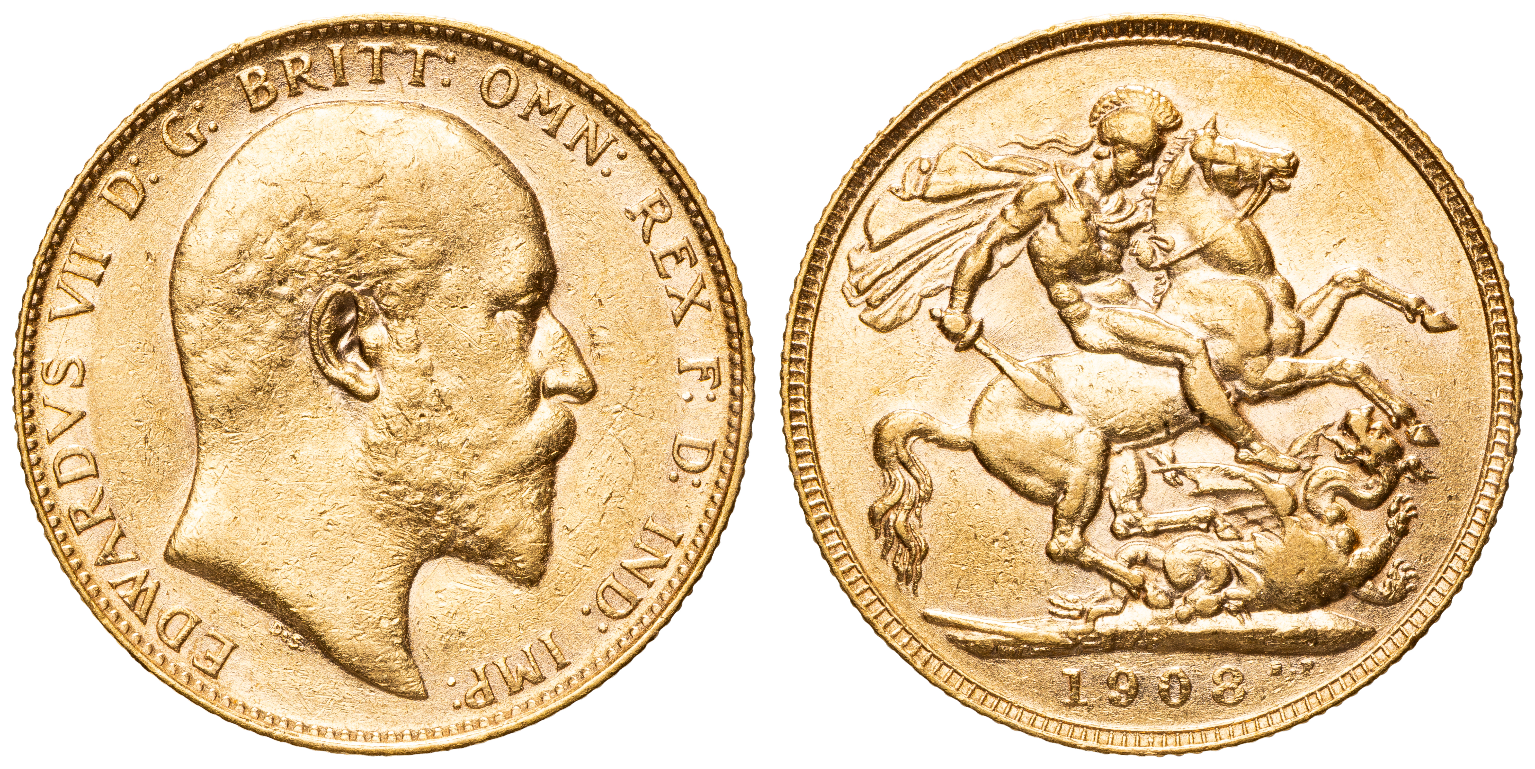 Edward VII, Sovereign, 1908-M, F