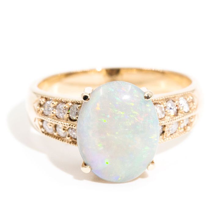 Australian Opal & Diamond Ring,