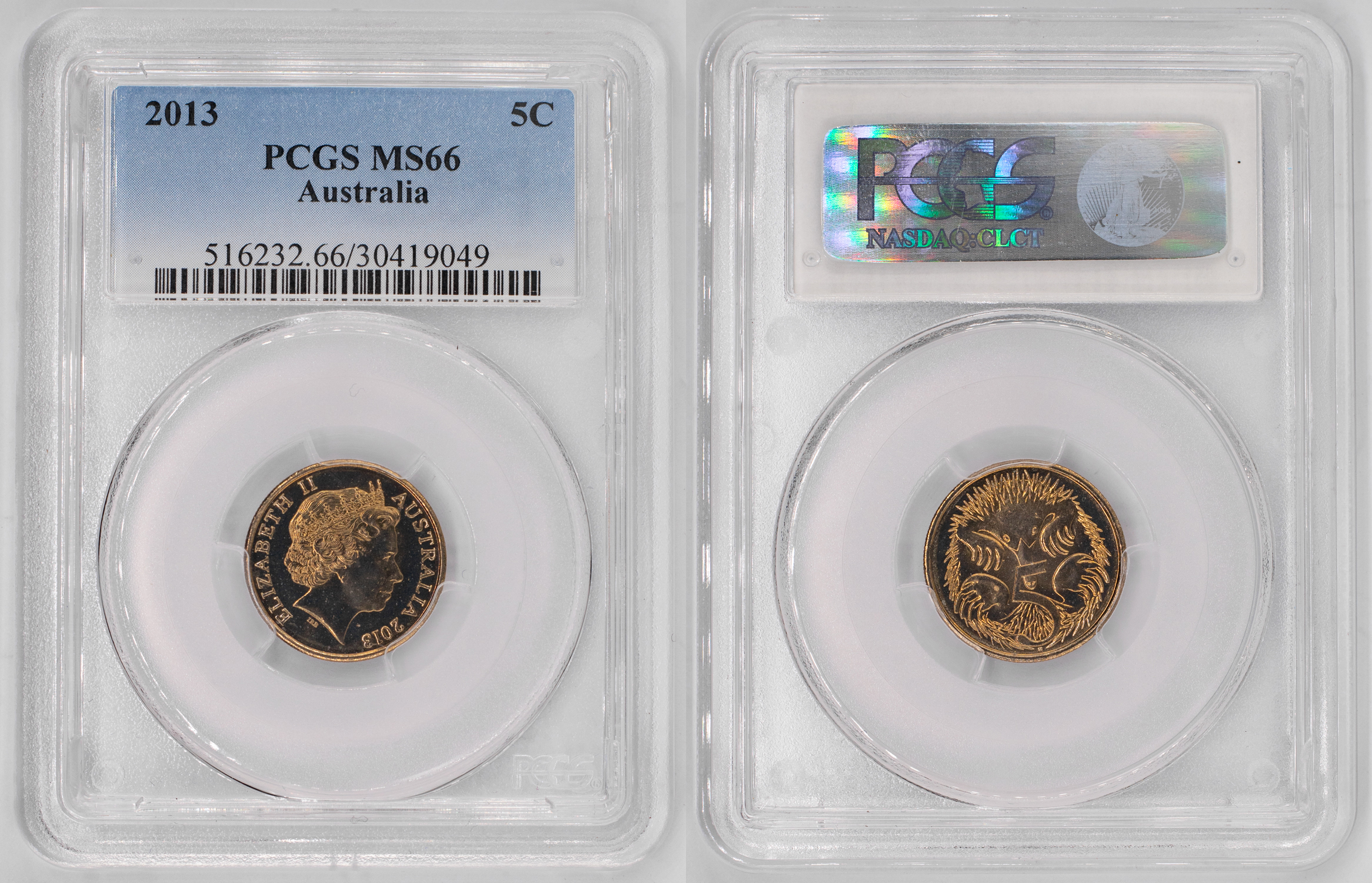 Elizabeth II, Five Cent, 2013, PCGS MS66