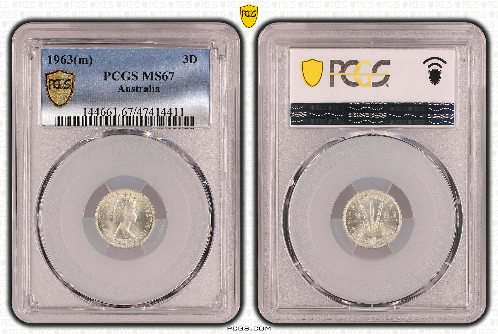 Threepence, 1963(m), PCGS MS 67
