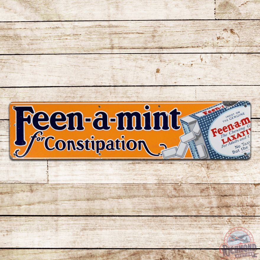 Feen-a-mint for Constipation Laxative Single Sided Porcelain Sign