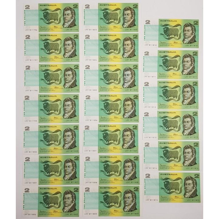 Consec. J/F $2 Notes