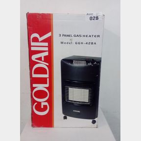 GOLDAIR - 3 PANEL GAS HEATER WITH REGULATOR AND WHEELS - BLACK - GGH-42BA