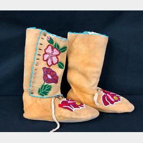 Chippewa High Top Moccasins with Cut Glass beads