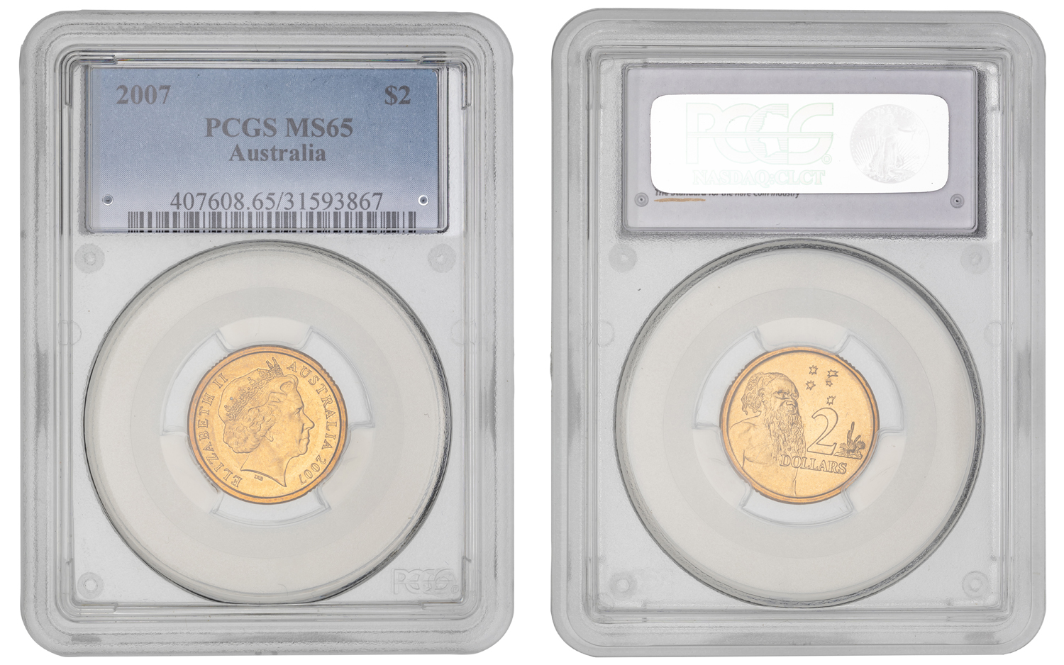Elizabeth II, Two Dollar, 2007, PCGS MS65
