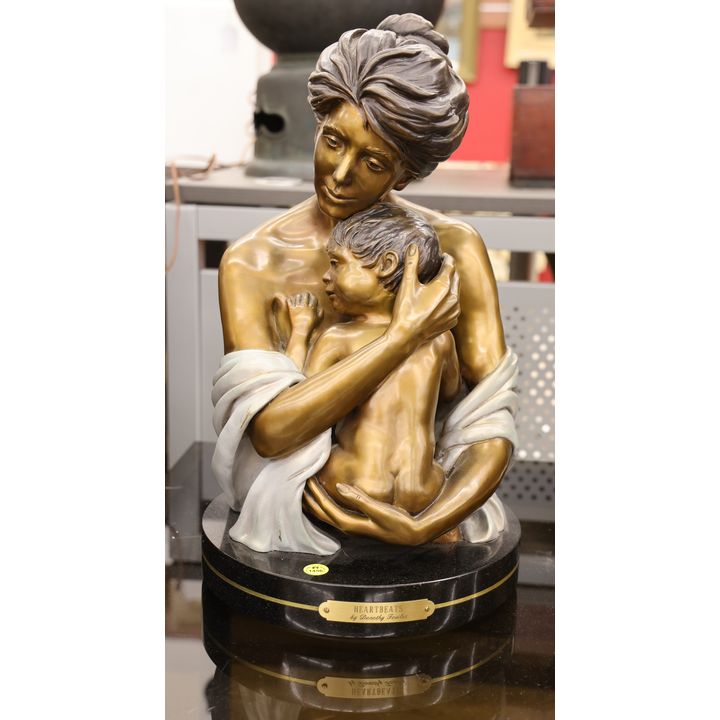 Dorothy Fowler (WA) ''Heartbeats'' Maternal Bronze Sculpture 18''