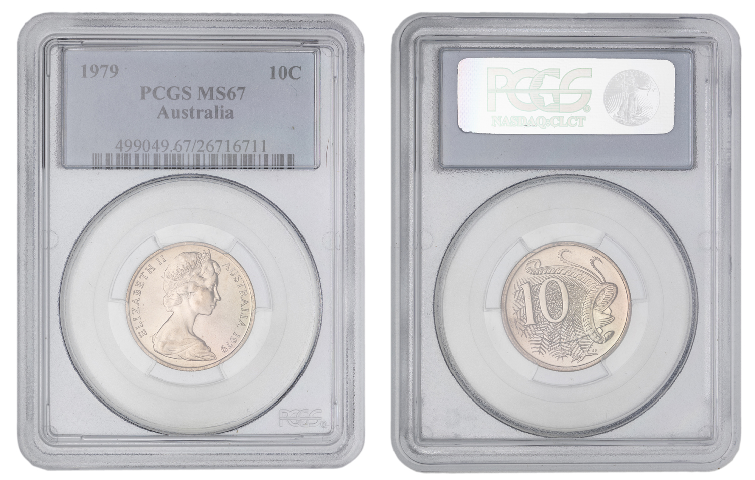 Elizabeth II, Ten Cent, 1979, PCGS MS67