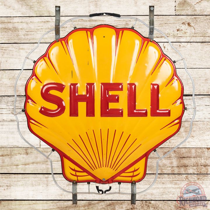 Complete 48" Shell Double Sided Porcelain Neon Sign TAC 9