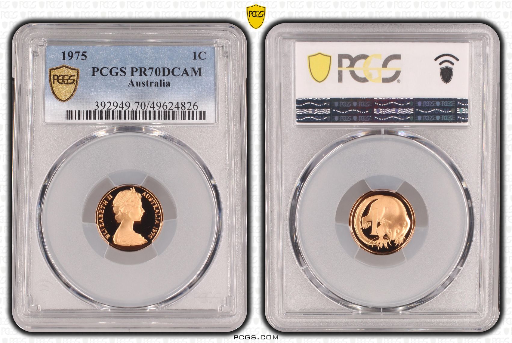 Pop 5/0, One Cent, 1975, Pcgs Pr70dcam