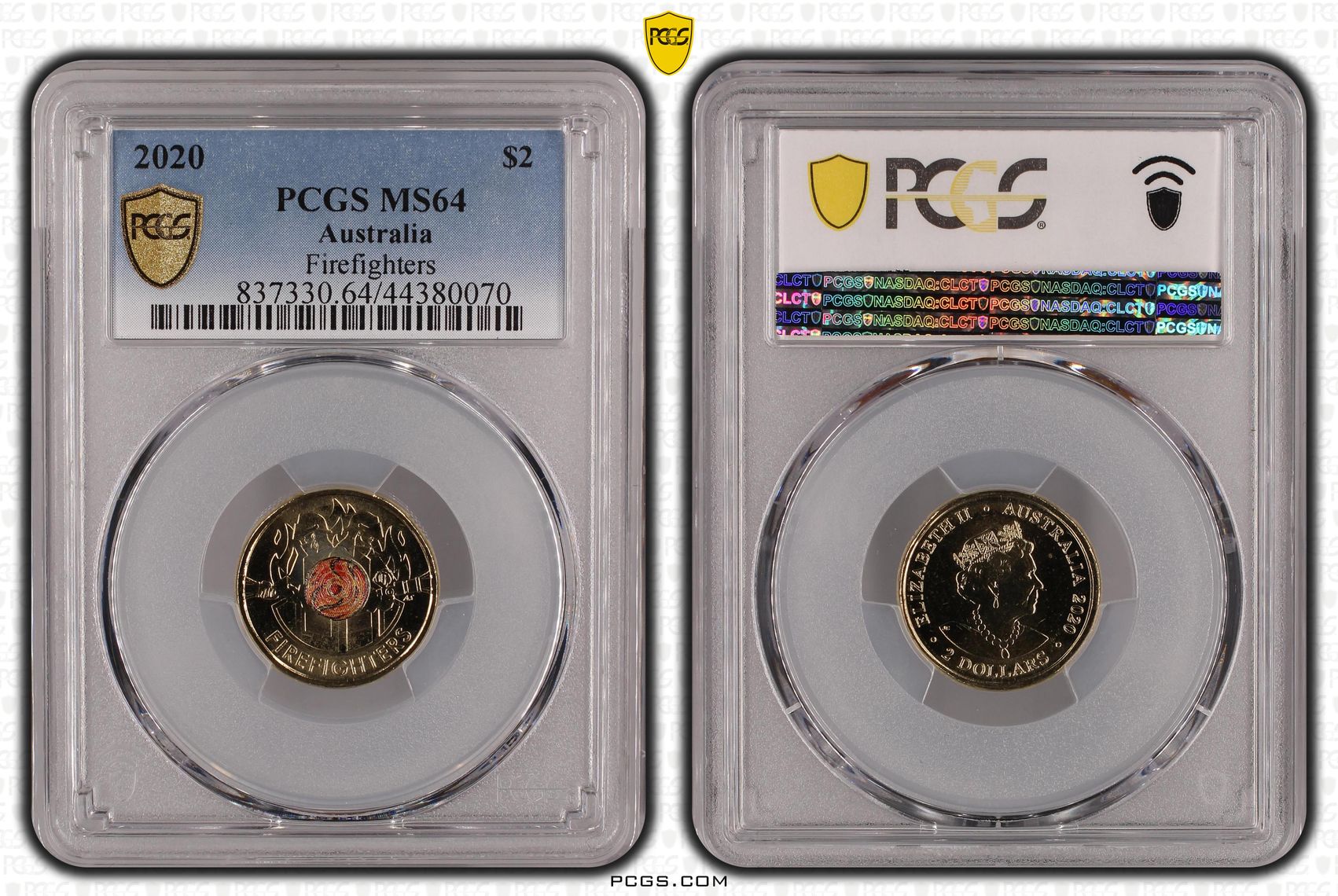 2020 Australia Two Dollar, $2 Firefighters PCGS - MS64 -070