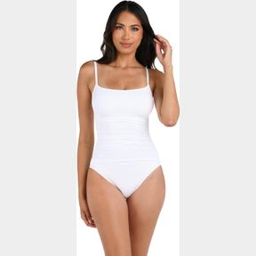 LA BLANCA WOMEN'S ONE PIECE SWIMSUIT ISLAND GODDESS SHIRRED SIDE WOMEN'S BATHING SUIT, SIZE LARGE