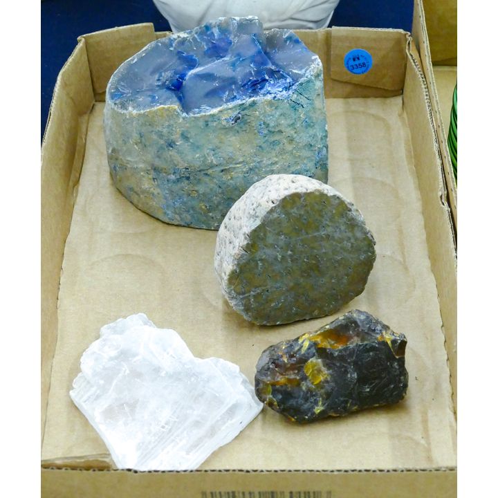 Box Mineral and Amber Specimens
