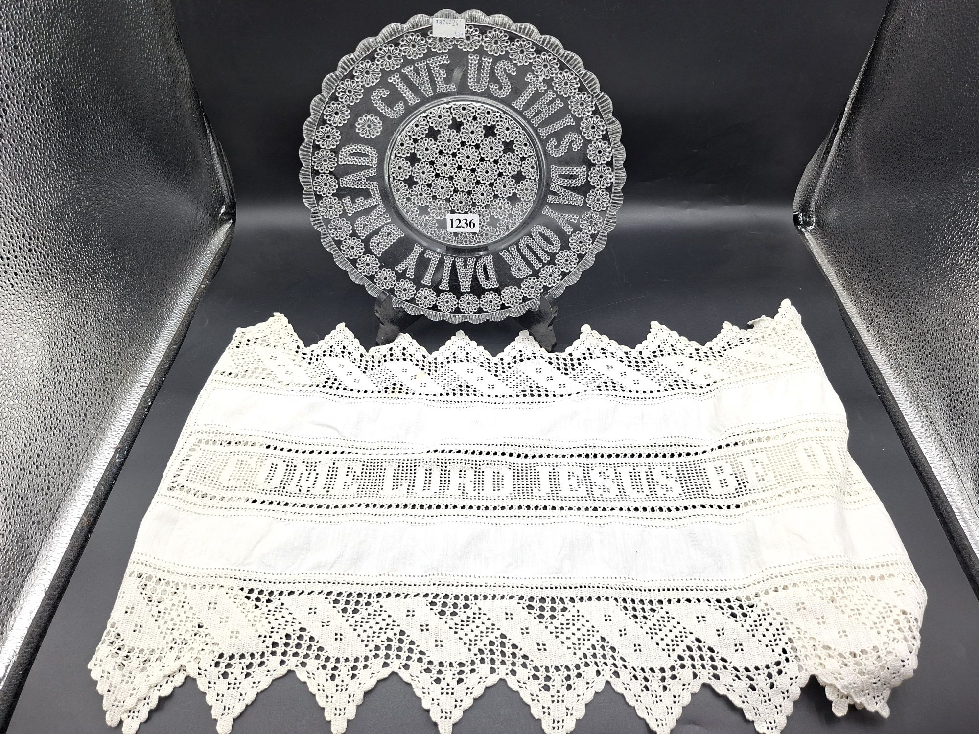 Pressed Moulded Daily Bread Plate And Linen