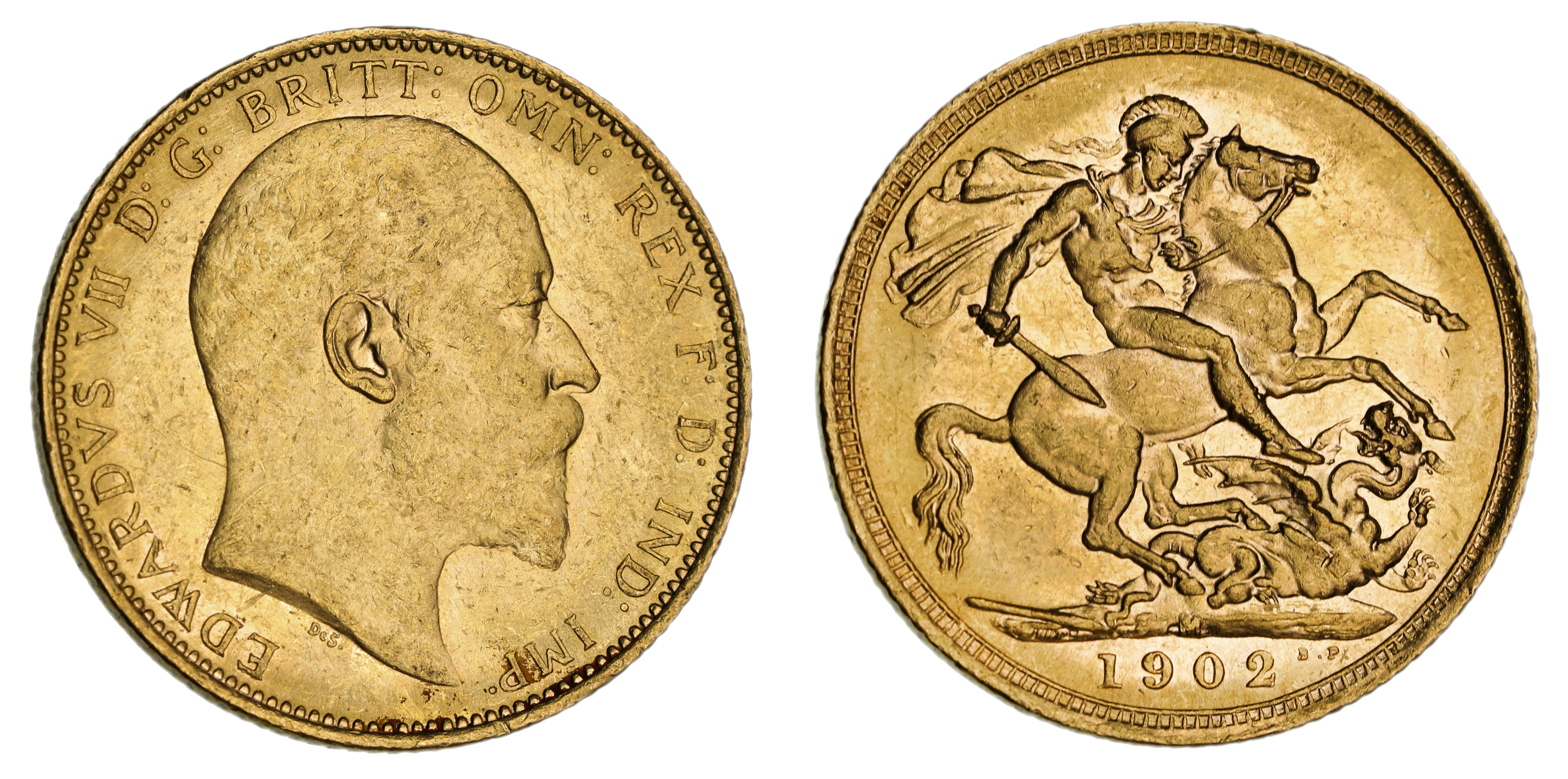 Edward VII, St. George Reverse - Melbourne Mint, Sovereign, 1902, EF