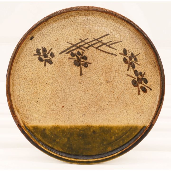 Japanese Edo Oribe Andon Zara Oil Plate 8.75''