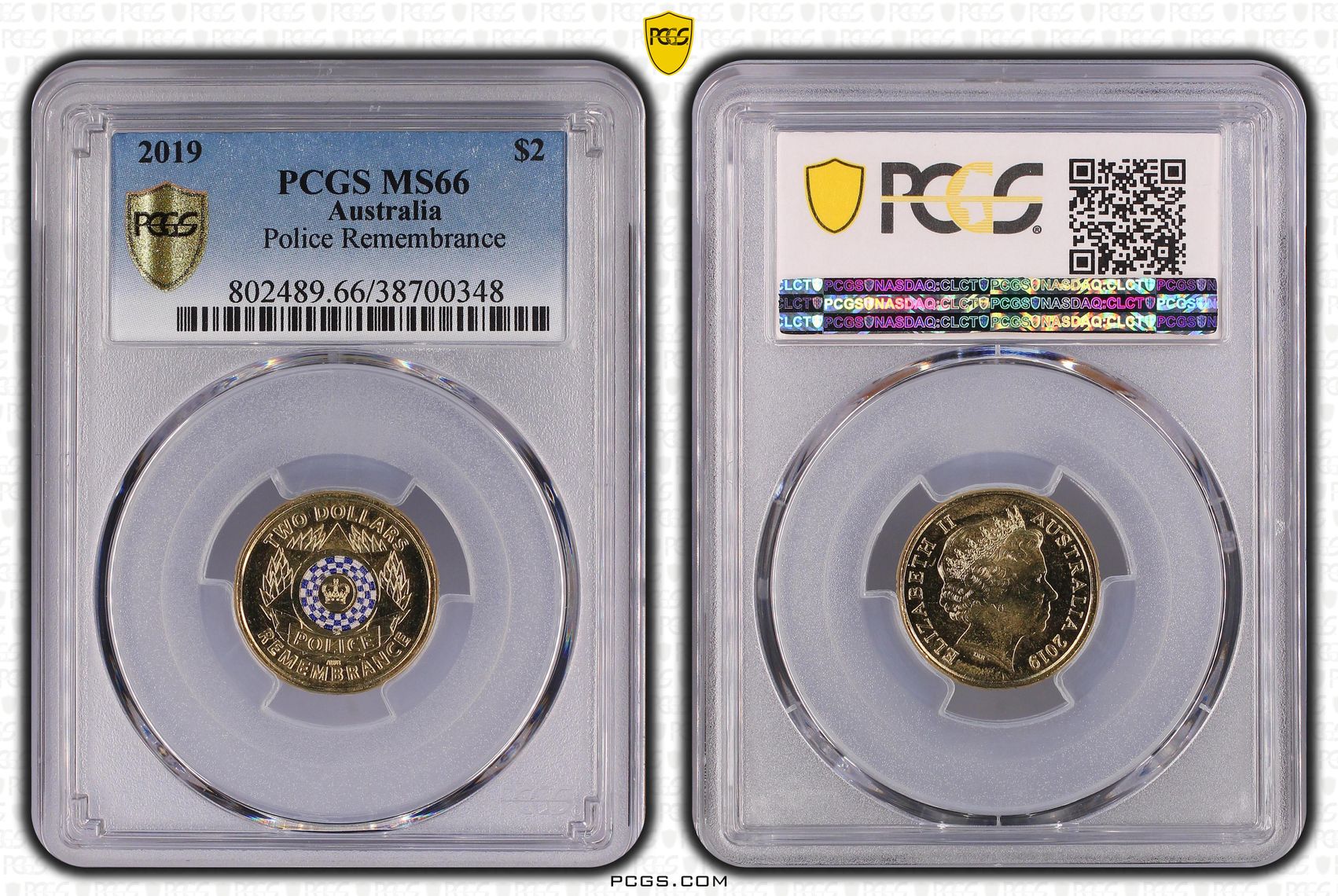 Police Remembrance, Two Dollar, 2019, PCGS MS66