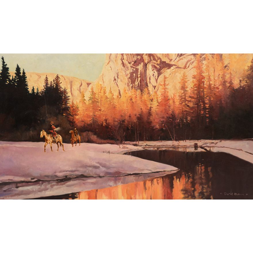 David Mann ''Winter Sunrise'' (Scouting) 1985 Oil