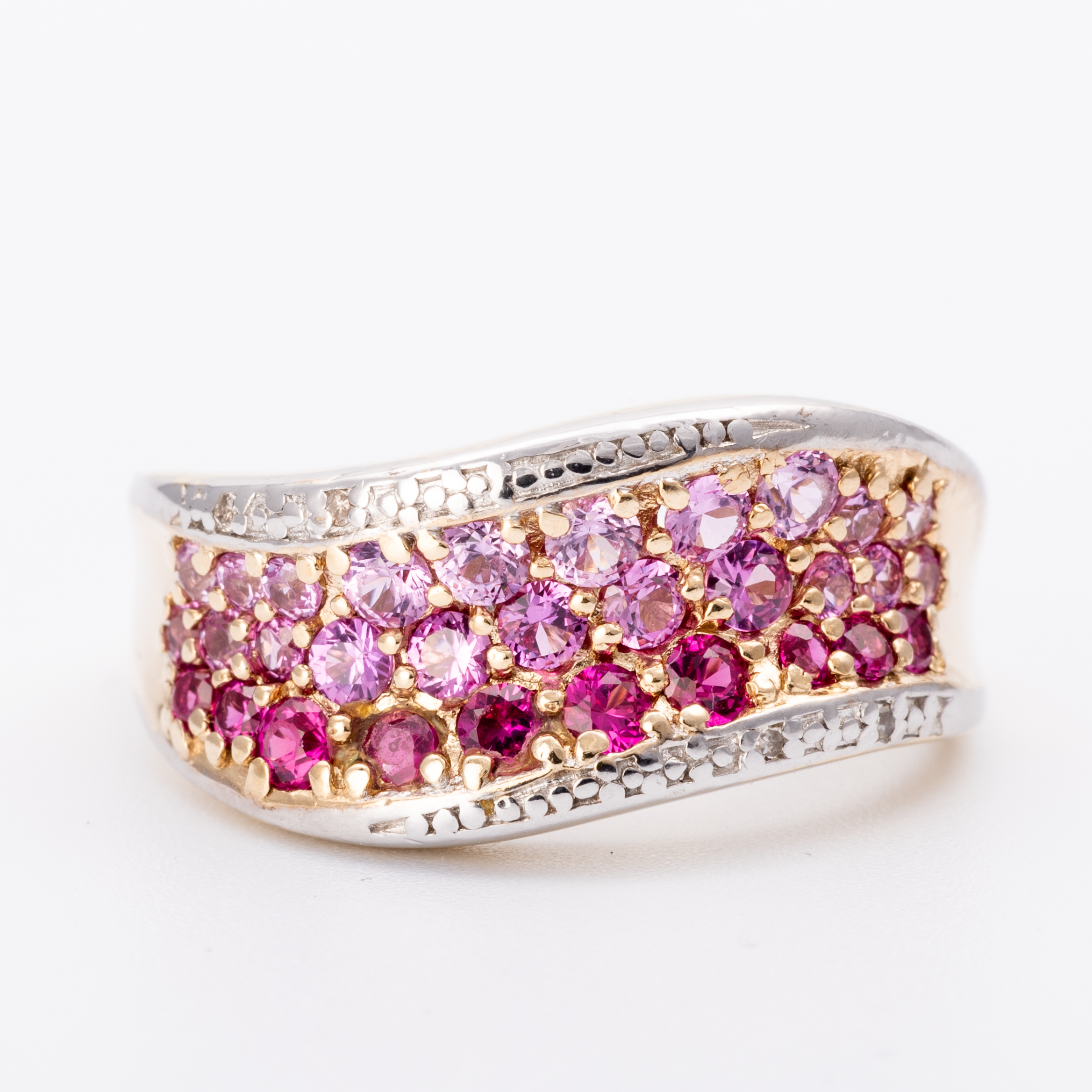 Pink Sapphire Ombre Ring 9ct Gold